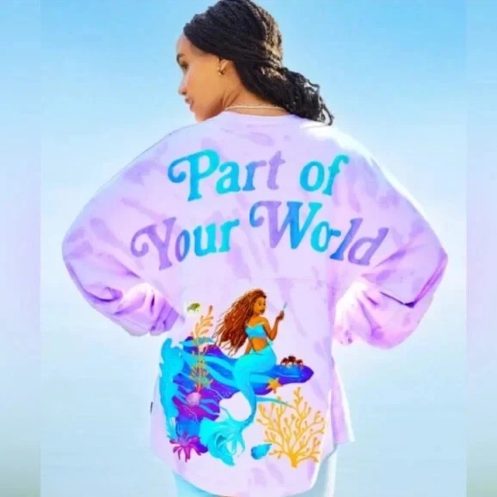 NWT DISNEY The Little Mermaid Part of Your World Ariel Spirit Jersey Size S